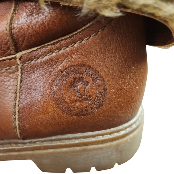 Panama Jack warm lined Bambina leather women's roll down faux fur boots 41/10 - Picture 11 of 13